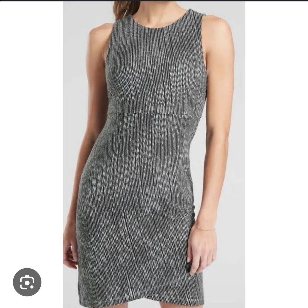 Athleta Gray Ribbed Midi Dress